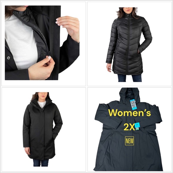 Kirkland Signature Jackets & Blazers - Ladies Kirkland Signature 2X 3 in 1 Jacket Coat Parka Black Heavyweight Hood NWT